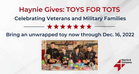 Haynie Gives: Toys for Tots event promoting donations for veterans and military families, Dec. 16, 2022.