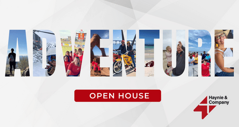 Open House event by Haynie with Adventure theme, featuring diverse activities and images.