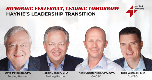 Honoring Yesterday, Leading Tomorrow: Haynie's Leadership Transition with Dave, Robert, Kent, and Nick.