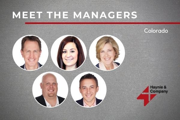 Meet the Colorado managers of Haynie with portraits and logo.