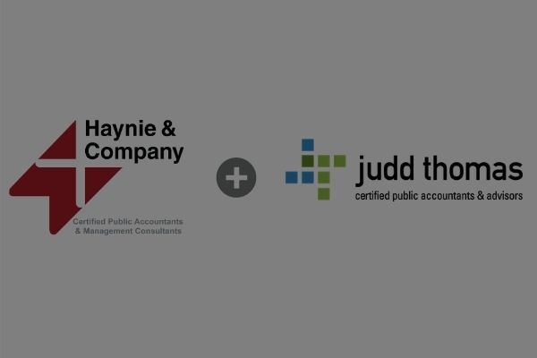 Haynie and Judd Thomas logos side by side, representing a partnership in accounting services.