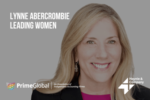 Lynne Abercrombie smiling, featured in PrimeGlobal Leading Women by Haynie.